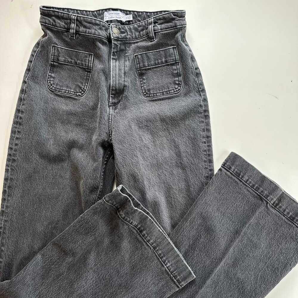 & Other Stories Wide Leg Patch pocket Jeans Black Size 29